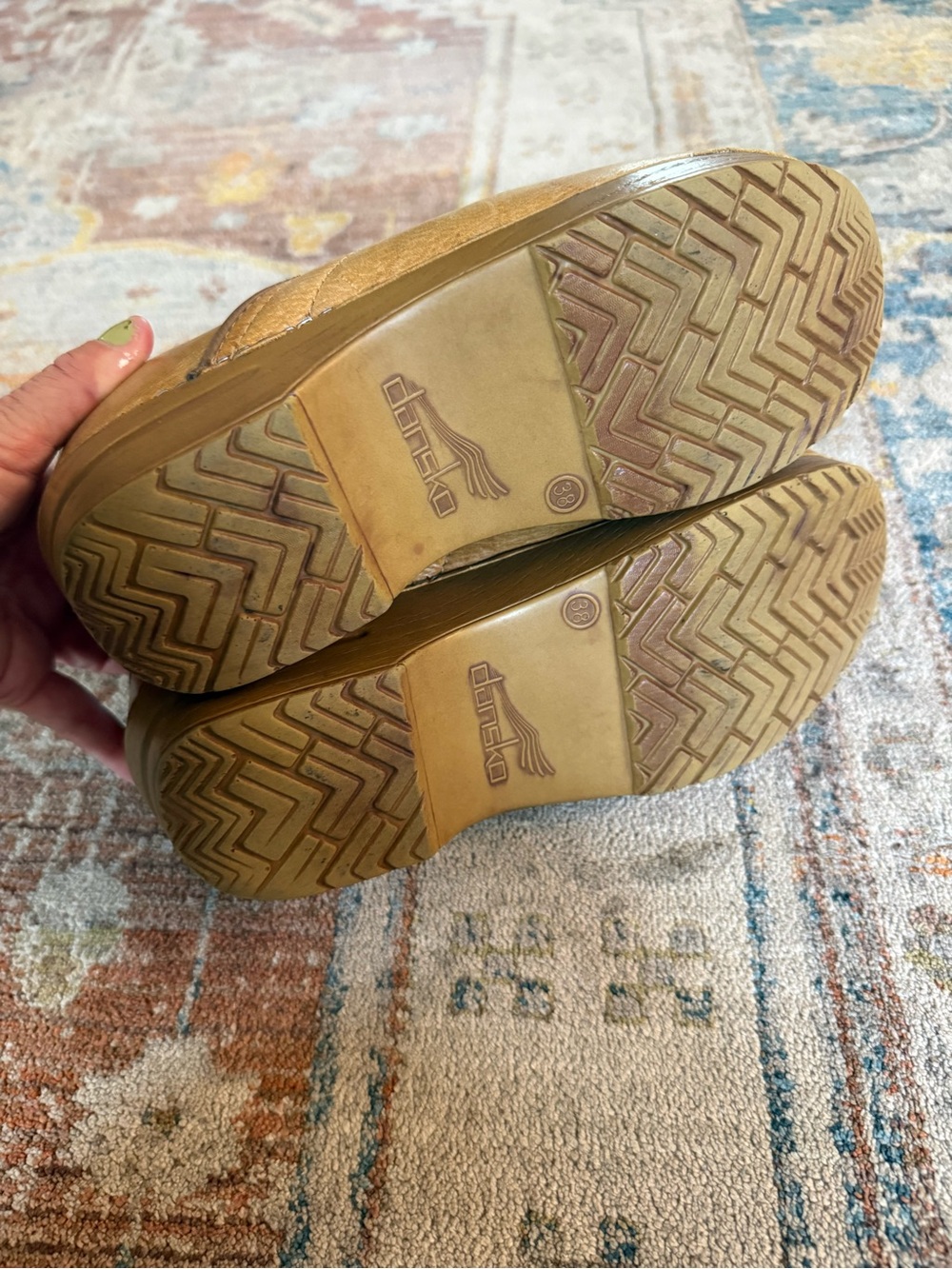 Dansko Wide Pro Honey Distressed Leather Clog Mules Size 38 or 7.5 - Picture 9 of 9